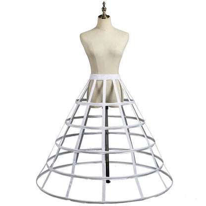 Victorian Cage 5 Hooped Pannier Underskirt Crinoline Petticoat for Ball Gowns