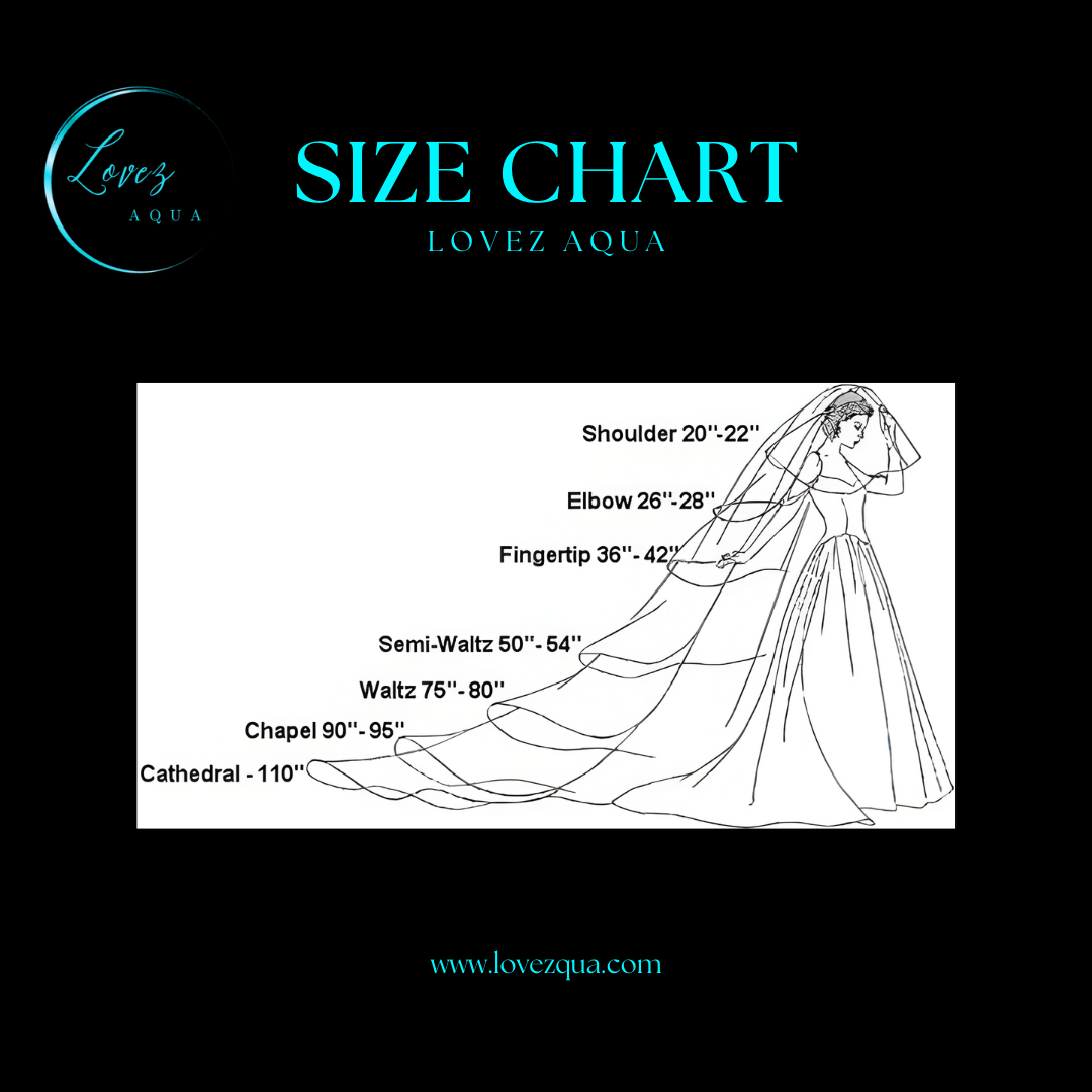 Ivory Fingertip Length Bridal Wedding Veil with Pearl Embellishments - Lovez Aqua© - 