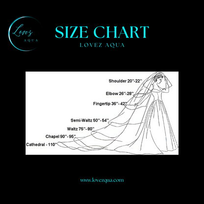 Ivory Fingertip Length Bridal Wedding Veil with Pearl Embellishments - Lovez Aqua© - 