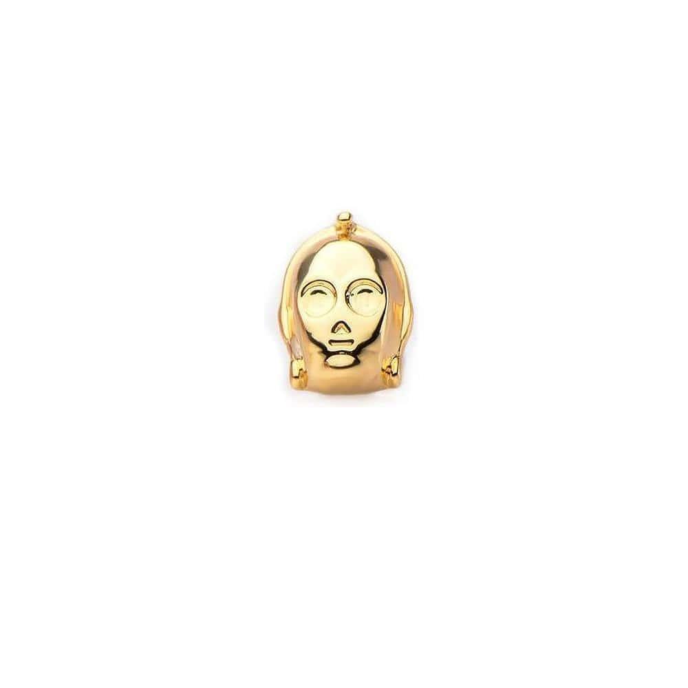 Star Wars™ Stainless Steel & Gold Bonded C-3PO Stud Earrings - Disney - 