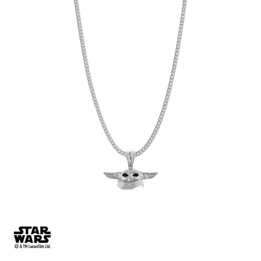 Star Wars™ The Mandalorian Baby Grogu Stainless Steel Necklace - Disney - Chrome / 18" & 22"