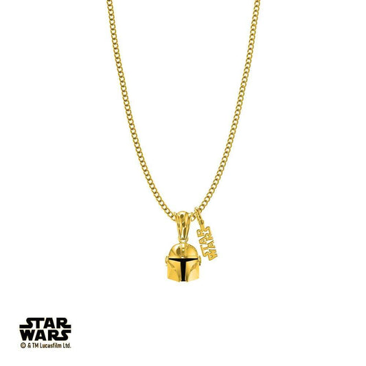 Star Wars™ The Mandalorian Stainless Steel Mando Necklace - Disney - Gold / 18"
