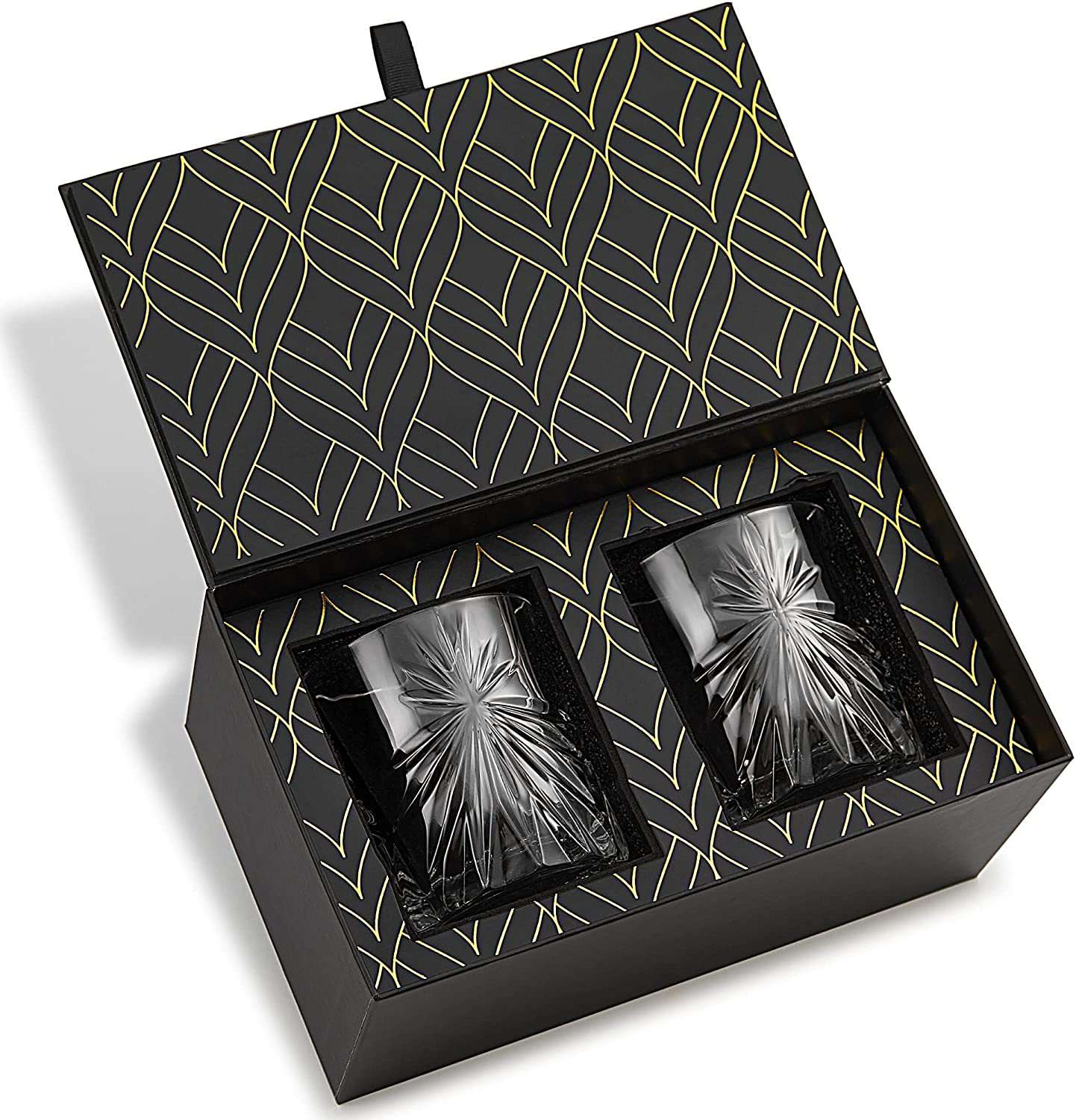 "The Privilege Collection" Engraved Star Crystal Whiskey Glasses (2 Piece Set) - Lovez Aqua© - 
