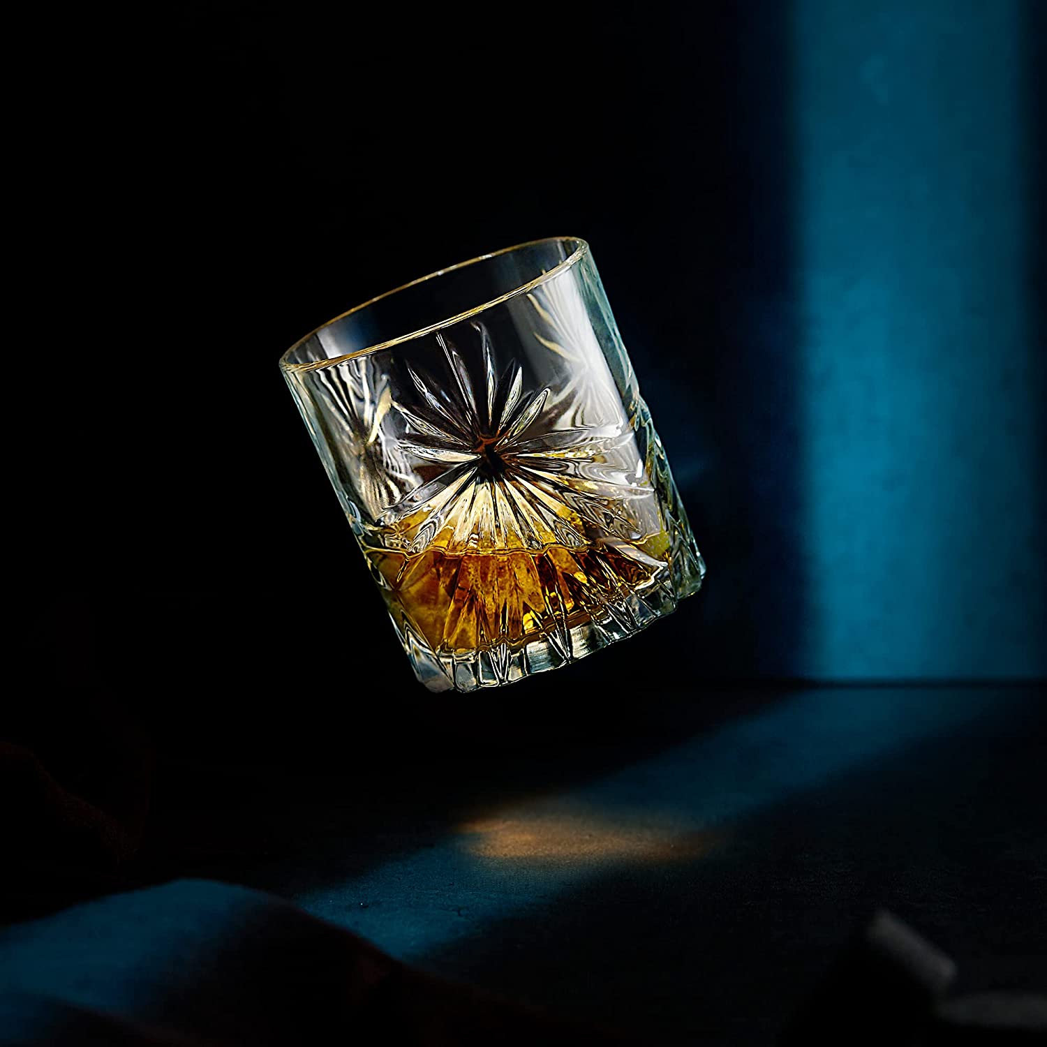 "The Privilege Collection" Engraved Star Crystal Whiskey Glasses (2 Piece Set) - Lovez Aqua© - 