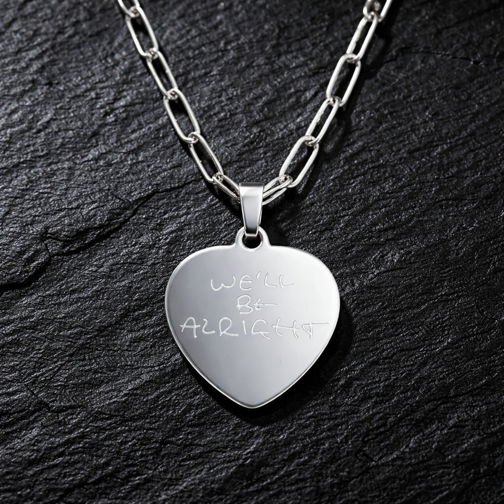 Harry Styles "We'll Be Alright" Fine Line Engraved Guitar Pick Pendant Necklace