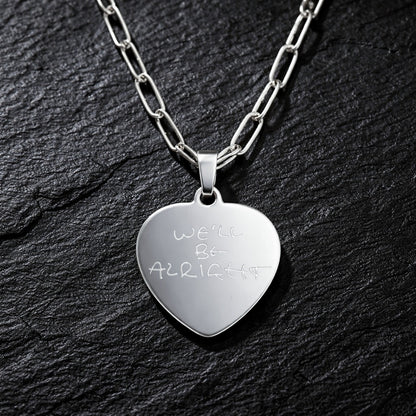 Harry Styles "We'll Be Alright" Fine Line Engraved Guitar Pick Pendant Necklace
