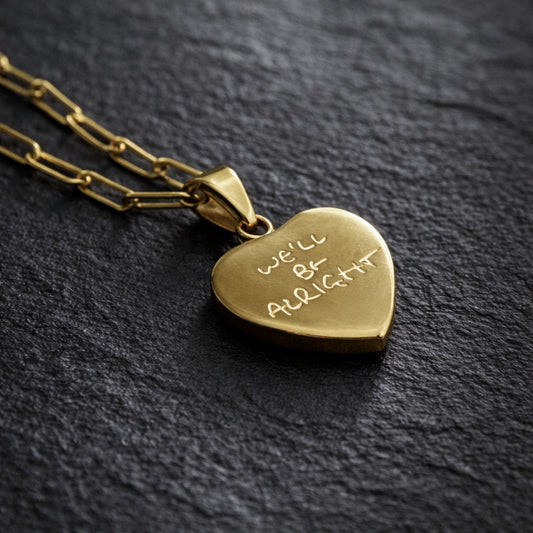 Harry Styles "We'll Be Alright" Fine Line Engraved Guitar Pick Pendant Necklace