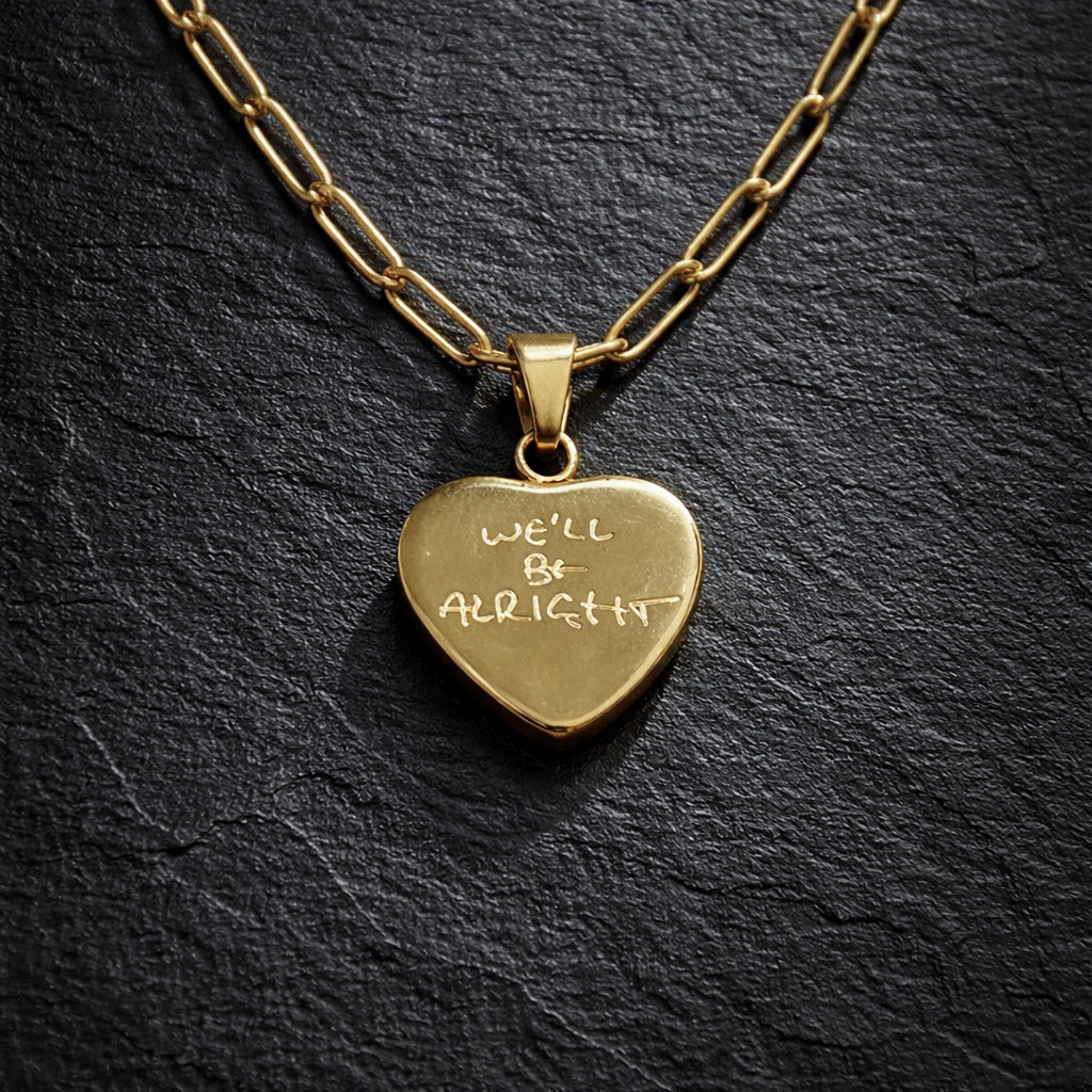 Harry Styles "We'll Be Alright" Fine Line Engraved Guitar Pick Pendant Necklace
