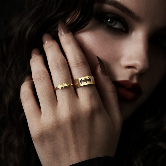 Marvel's Batman Signal Adjustable Matching Couple Rings