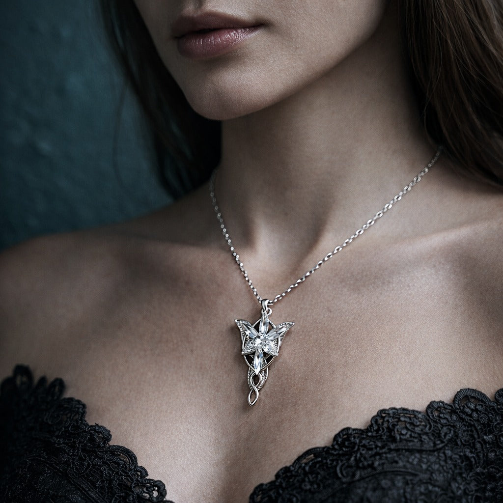 Lord of the Rings Sterling Silver Arwen Evenstar Pendant Necklace