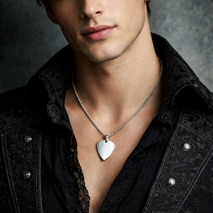 Men's Stylish Rock Music Guitar Pick Pendant Necklace
