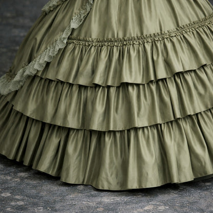 Katherine Pierce The Vampire Diaries 18th Century French Rococo Colonial Green Ball Gown