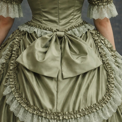 Katherine Pierce The Vampire Diaries 18th Century French Rococo Colonial Green Ball Gown