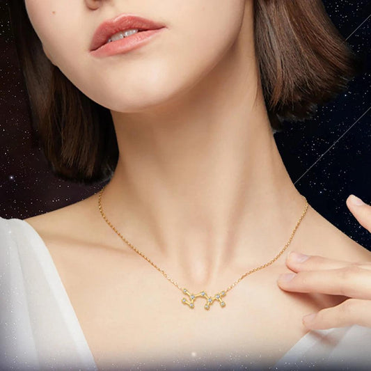 Women's Crystal Zircon Constellation Stainless Steel Necklace - Lovez Aqua© - 