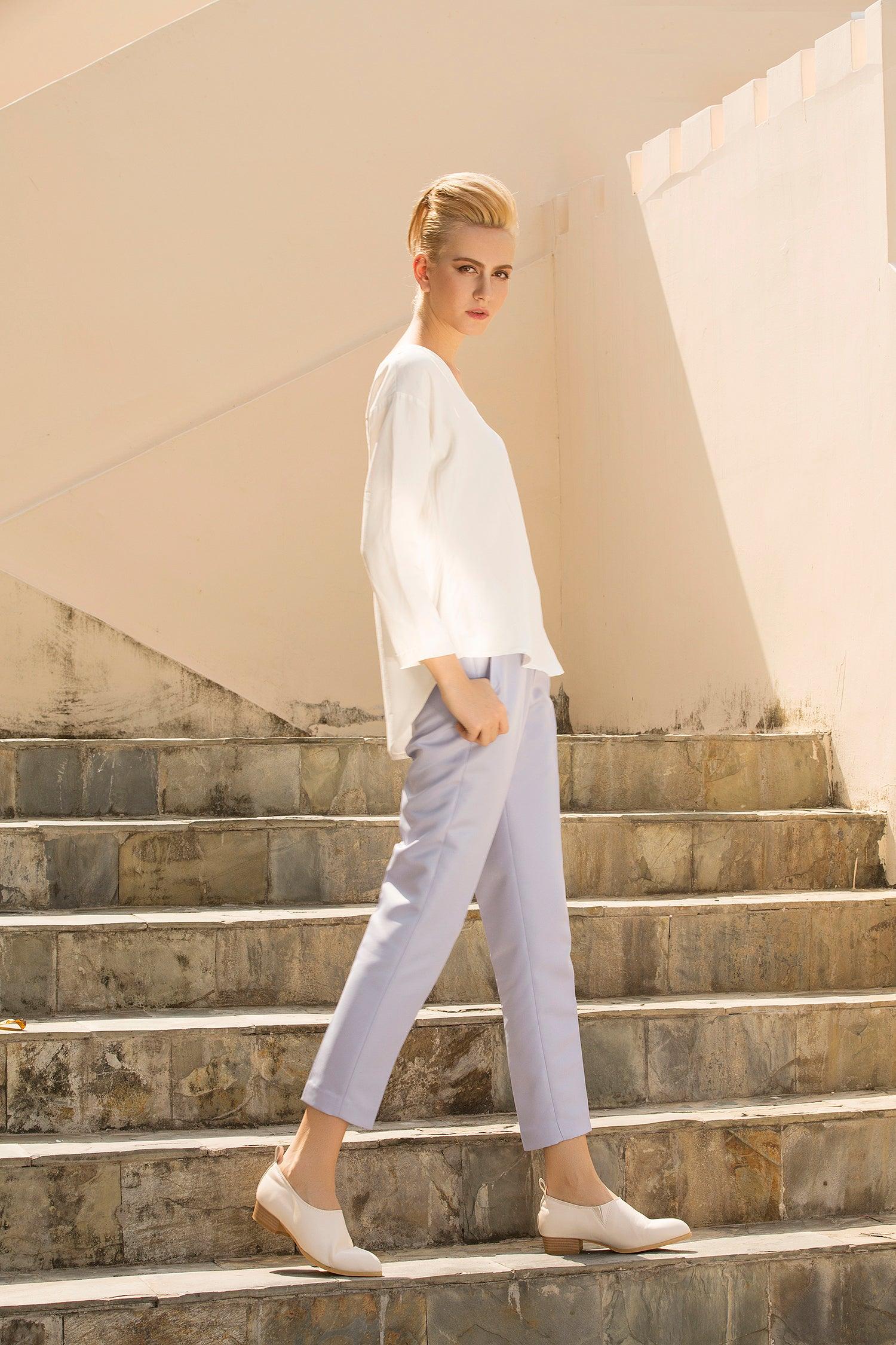 Women's Outdoor Leisure Pastel Blue Tapered Pants - Lovez Aqua© - 