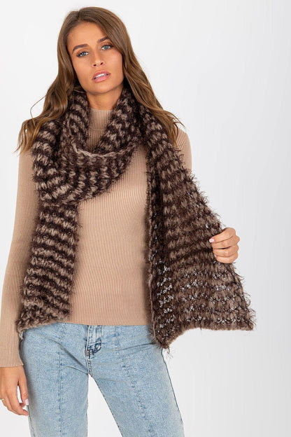 Women's Plush Brown Knitted Winter Shawl - Lovez Aqua© - Default Title