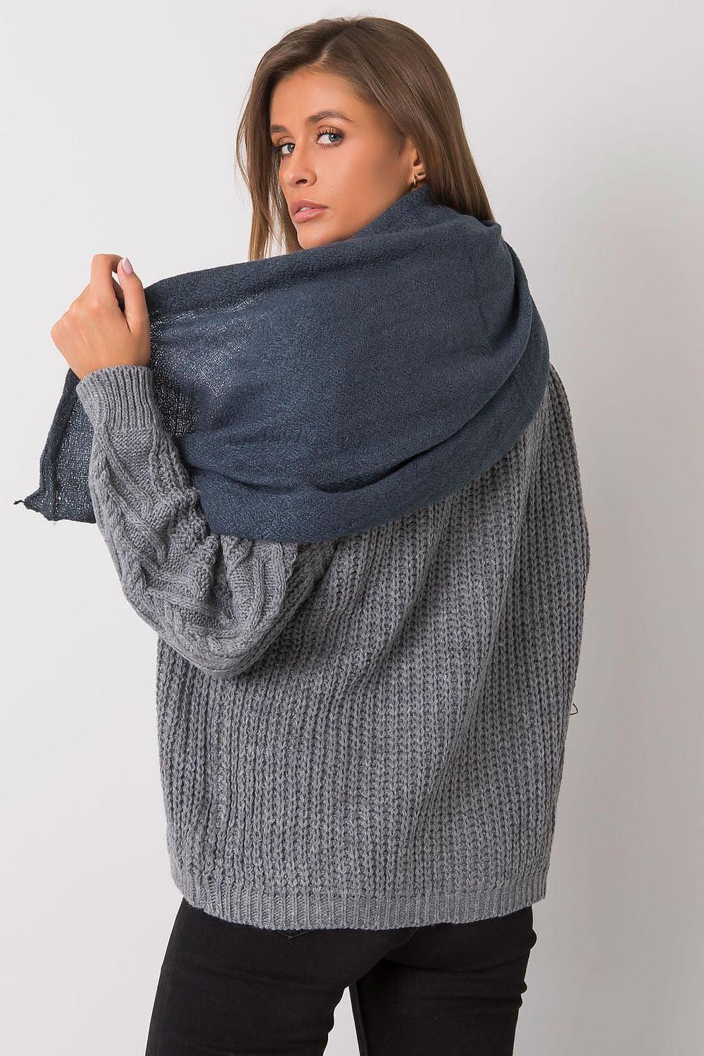 Women's Simple Dark Blue Winter Knitted Shawl - Lovez Aqua© - 