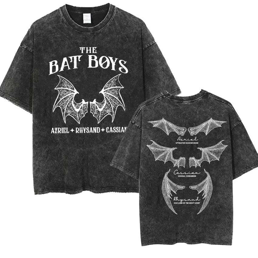 The Bat Boys Rhysand, Azriel & Cassian ACOTAR Wingspan Distressed Unisex T-Shirt - Lovez Aqua© - 2 / XL
