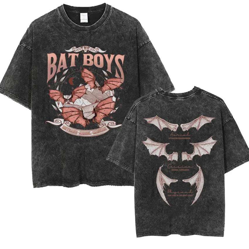 The Bat Boys Rhysand, Azriel & Cassian ACOTAR Wingspan Distressed Unisex T-Shirt - Lovez Aqua© - 10 / XXL