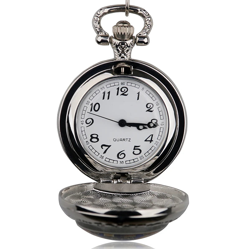 Disney's Beauty and the Beast Rose in Glass Dome Engraved Quartz Pocket Watch - Disney - 