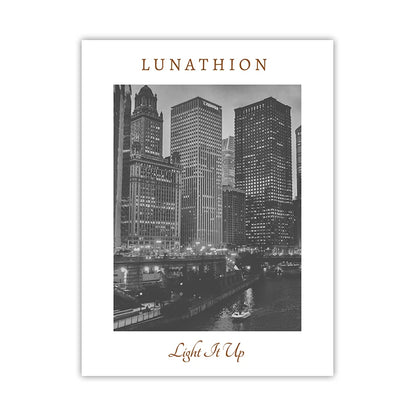 Sarah J Maas ACOTAR, Crescent City & Throne of Glass Landscape Wall Art Print - ACOTAR - Lunathion - Black & White / 50x70 cm No Frame