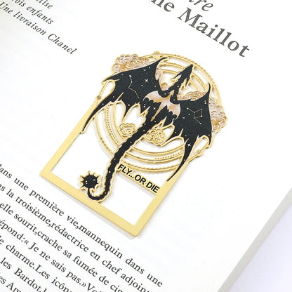 Fourth Wing "Fly or Die " Dragon Rider Engraved Metal Bookmark - Fourth Wing - 