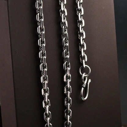 Real Pure 925 Sterling Silver Unisex Vintage Viking Link Chain Necklace - Lovez Aqua© - 
