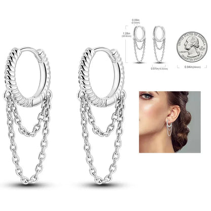 Pandora 925 Sterling Silver Two-Tone Moon, Stars & Sun Women's Earrings - Pandora - 17
