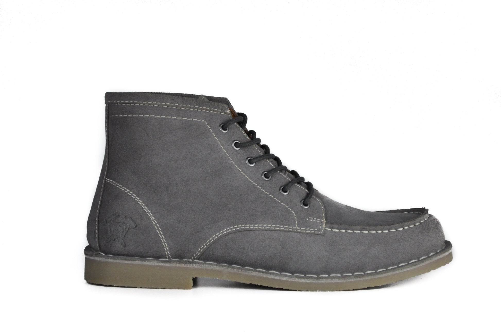 Men's Gray Suede Leather Ankle Boots With Durable Stitching - Lovez Aqua© - 