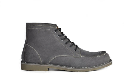 Men's Gray Suede Leather Ankle Boots With Durable Stitching - Lovez Aqua© - 