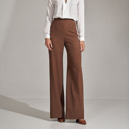 Women's Vintage High Waist Bell-Bottom Flared Brown Tailored Pants