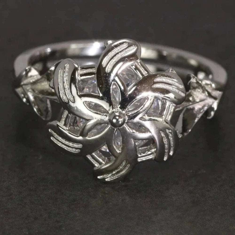 Real S925 Sterling Silver & Zircon LOTR Lady Galadriel Nenya The Ring of Adamant - Lord of the Rings - 