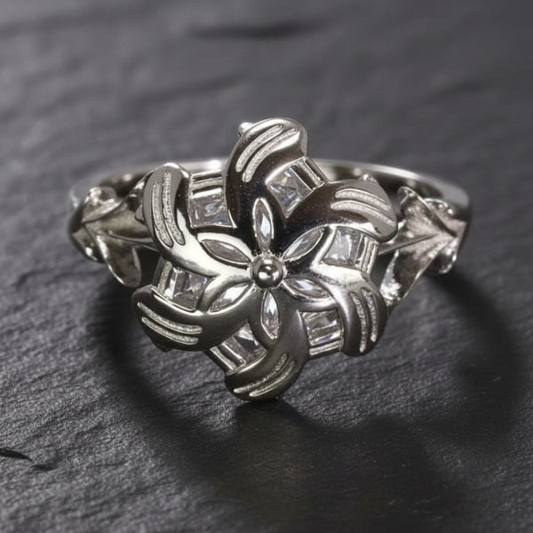 Real S925 Sterling Silver & Zircon LOTR Lady Galadriel Nenya The Ring of Adamant - Lord of the Rings - 