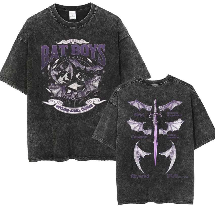 The Bat Boys Rhysand, Azriel & Cassian ACOTAR Wingspan Distressed Unisex T-Shirt - Lovez Aqua© - 3 / S