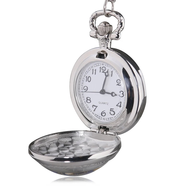 Disney's Beauty and the Beast Rose in Glass Dome Engraved Quartz Pocket Watch - Disney - 