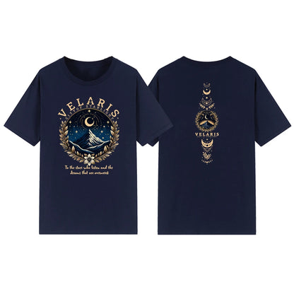 Velaris City of Starlight ACOTAR Night Court Mountains Women's T-Shirt - ACOTAR - Navy Blue / S