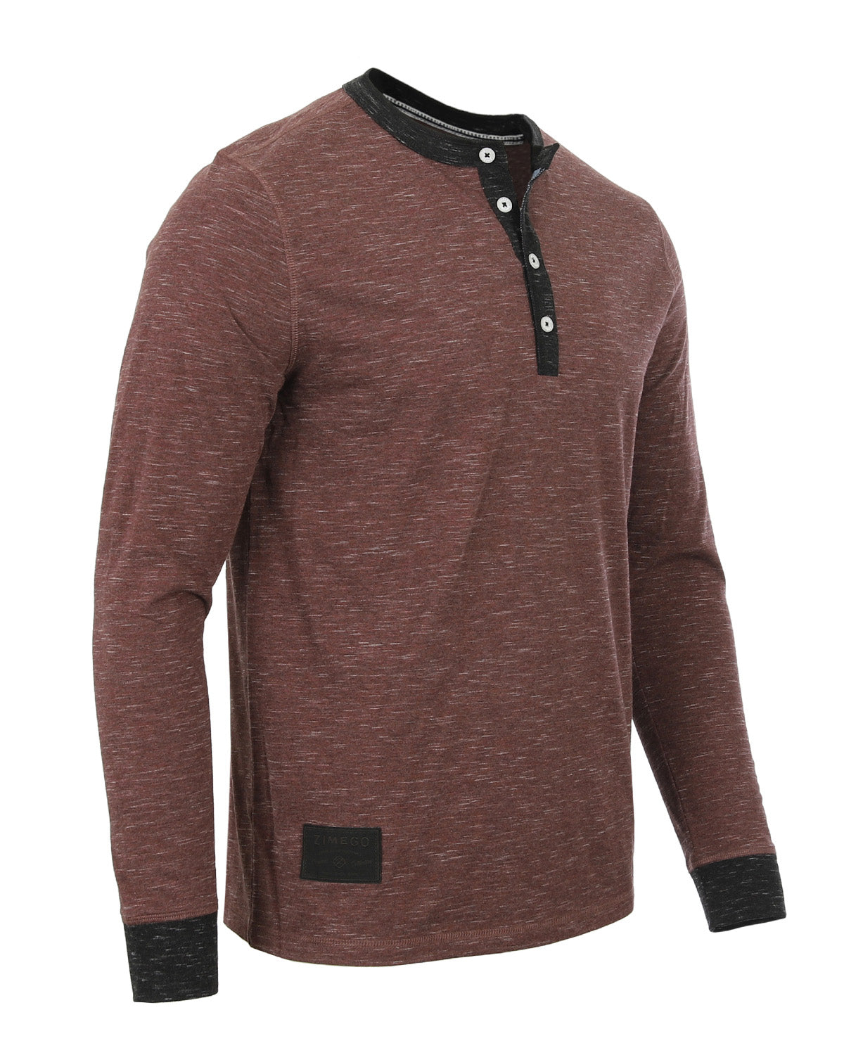 Men's Long Sleeve Contrast Button Placket Neck & Cuffs Casual Henley Shirt - Lovez Aqua© - 