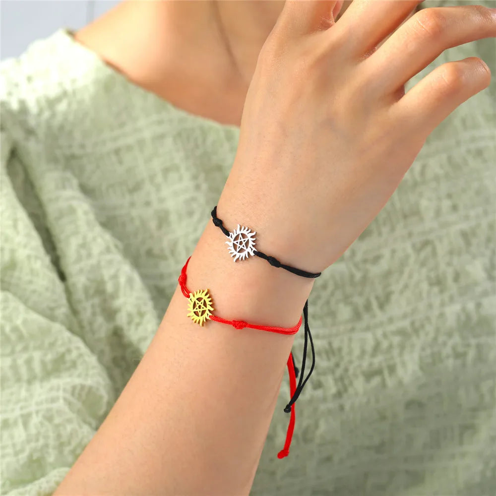 Women's Supernatural Winchester Brothers Pentacle Charm Chain Bracelet - Supernatural - 