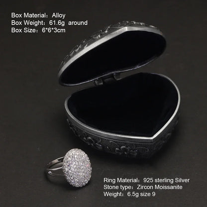 Twilight Real S925 Sterling Silver Bella Swan Engagement Ring With Metal Box - Twilight - 
