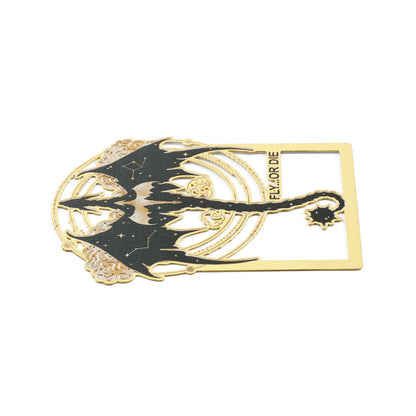 Fourth Wing "Fly or Die " Dragon Rider Engraved Metal Bookmark - Fourth Wing - 