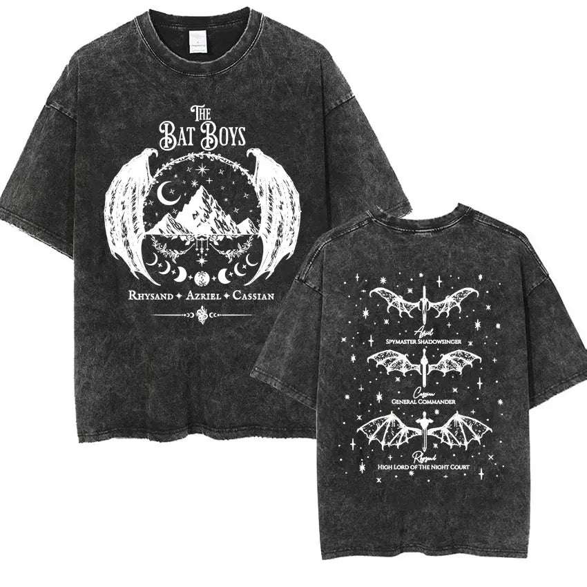 The Bat Boys Rhysand, Azriel & Cassian ACOTAR Wingspan Distressed Unisex T-Shirt - Lovez Aqua© - 11 / XXL