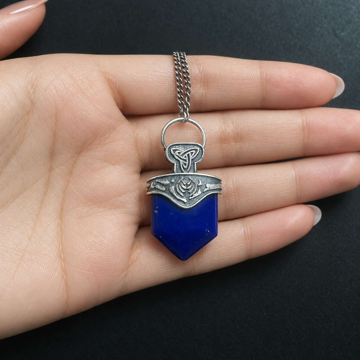The Originals Freya Mikaelson 925 Sterling Silver Lapis Lazuli Talisman Necklace