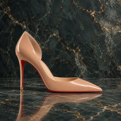 Women’s Red Sole Glossy Patent Leather Pointed Toe High Heels