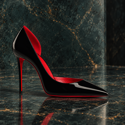 Women’s Red Sole Glossy Patent Leather Pointed Toe High Heels