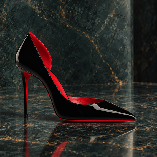 Women’s Red Sole Glossy Patent Leather Pointed Toe High Heels