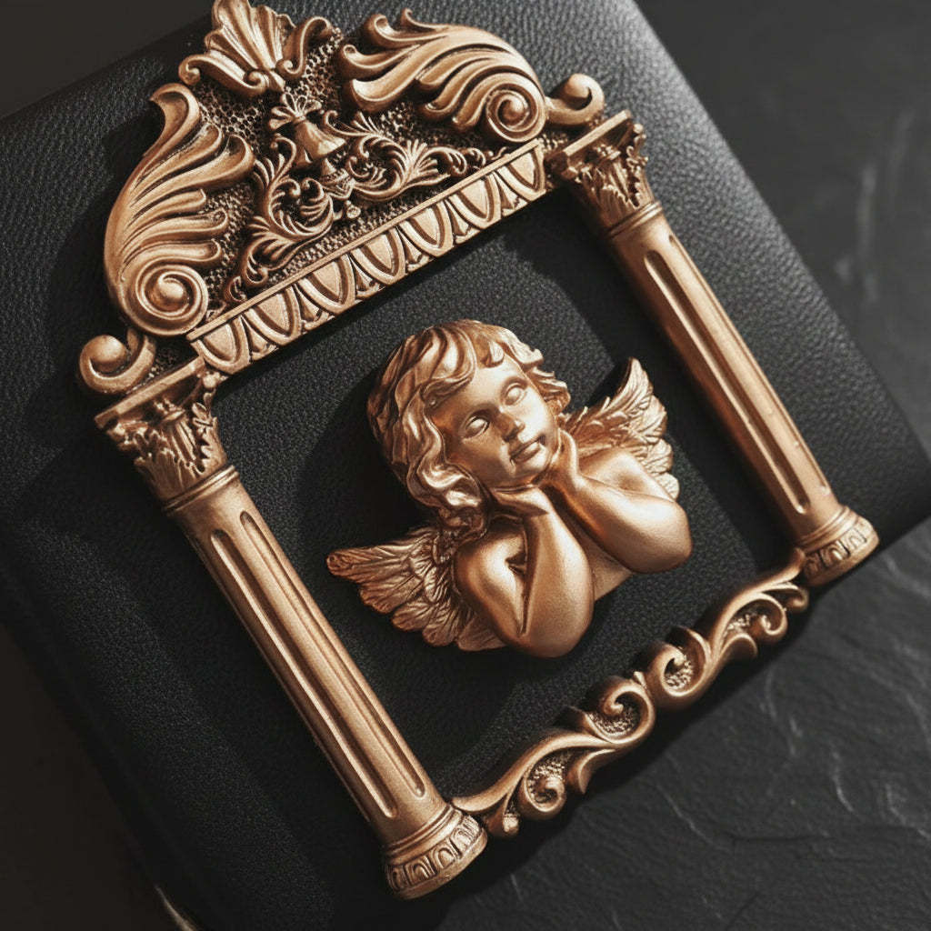 Vintage Cupid Angel Gilded Faux Leather Women’s Crossbody Square Shoulder Bag