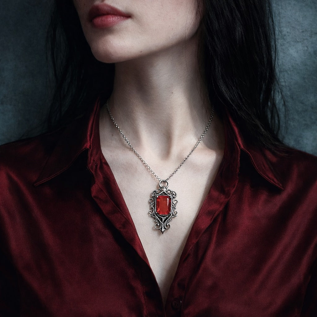 Mortal Instruments Isabelle Lightwood's Family Heirloom Ruby Pendant Necklace