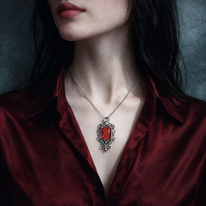 Mortal Instruments Isabelle Lightwood's Family Heirloom Ruby Pendant Necklace