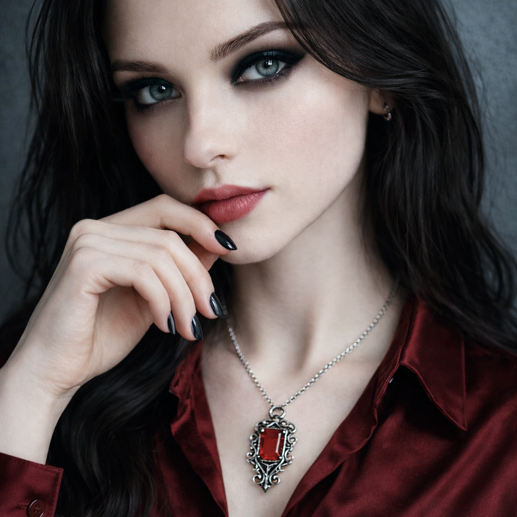Mortal Instruments Isabelle Lightwood's Family Heirloom Ruby Pendant Necklace