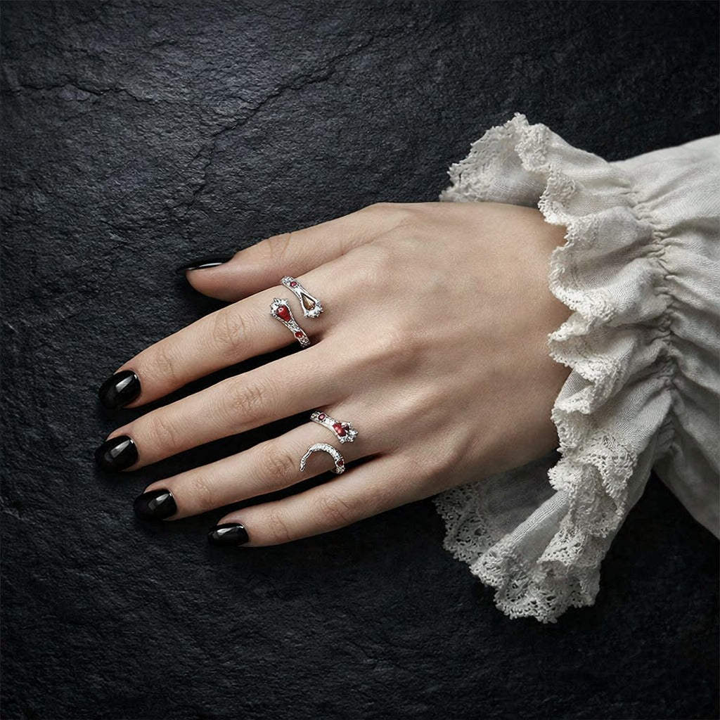 925 Sterling Silver Harry Potter Gryffindor Lion Paw Ring with Red Zircon